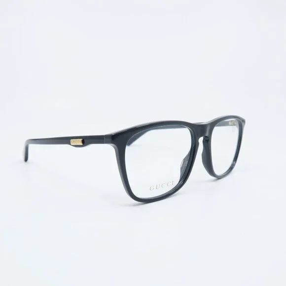 Gucci GG0332O 001 54mm Solid Black Gloss Acetate,New Men's Eyeglasses.